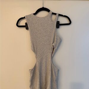 Superdown Ribbed Gray Cutout Mini Dress